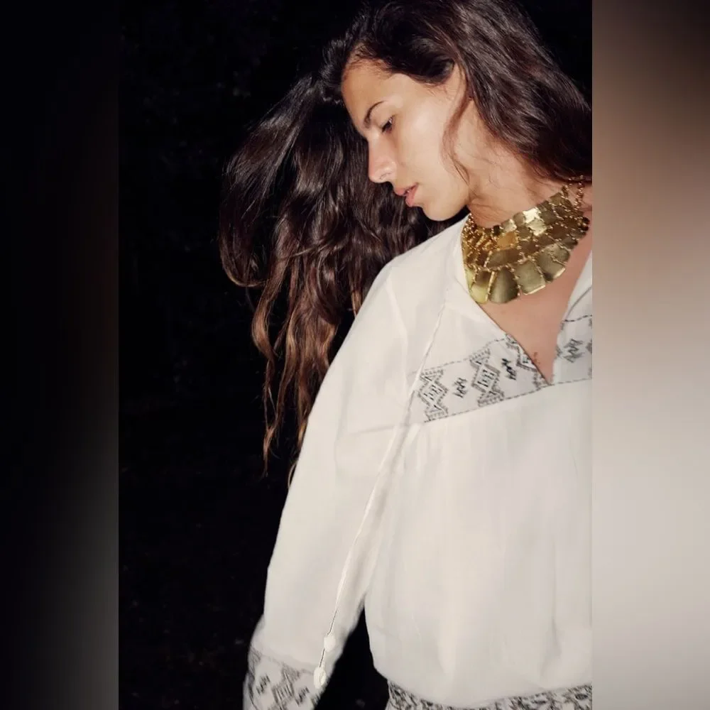 ZARA BOHO VOLUMINOUS EMBROIDERED DRESS_12